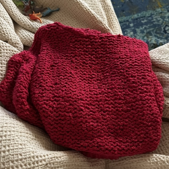 Anthropologie Red Pilcro Sailcloth Hooded Sweater Popcorn Drawstring - Picture 3 of 5